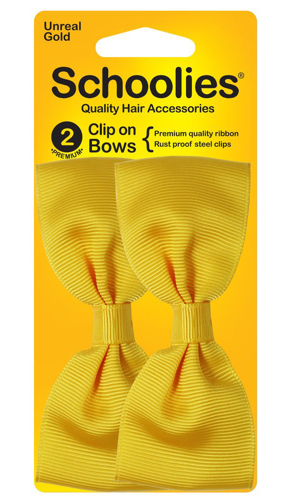 Schoolies Clip On Bows - Unreal Gold