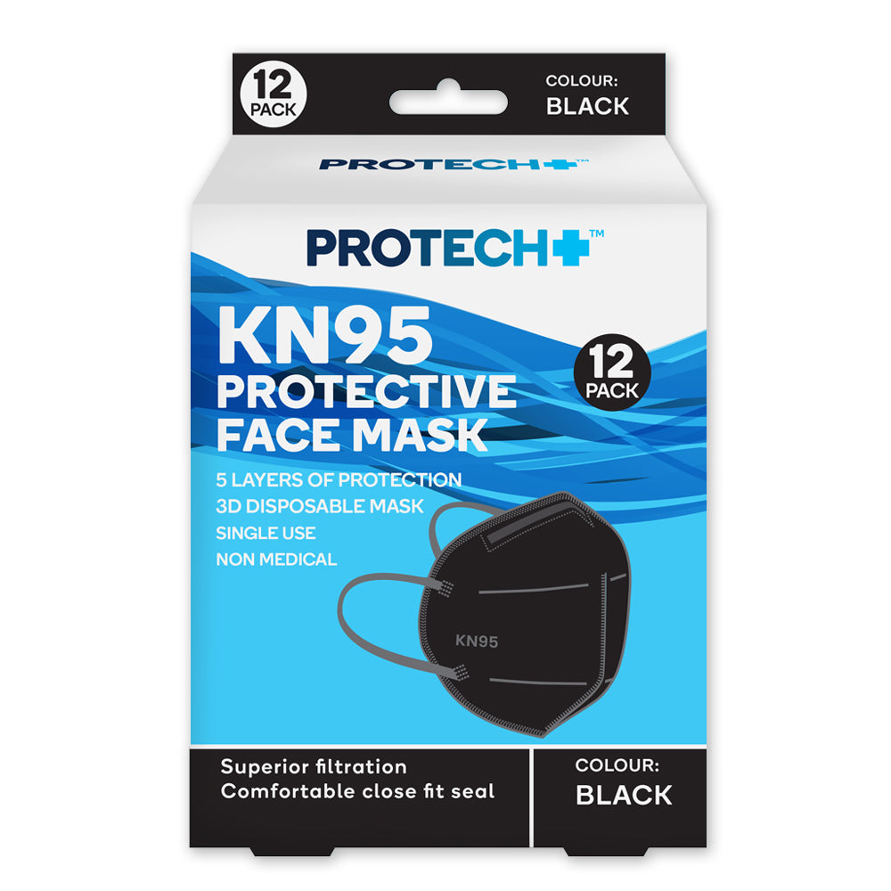 Protech KN95 Protective Face Mask Black