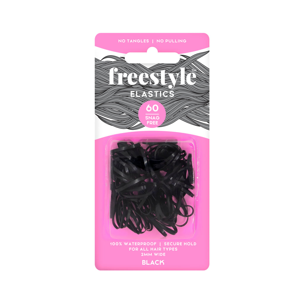 Freestyle Snag Free Elastics 2mm Wide - Black