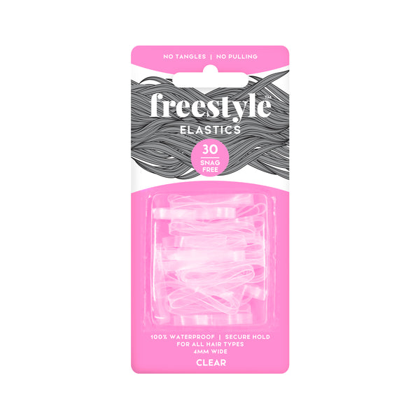 Freestyle Snag Free Elastics 4mm Wide - Clear