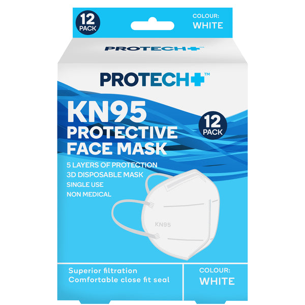 Protech KN95 Protective Face Mask White