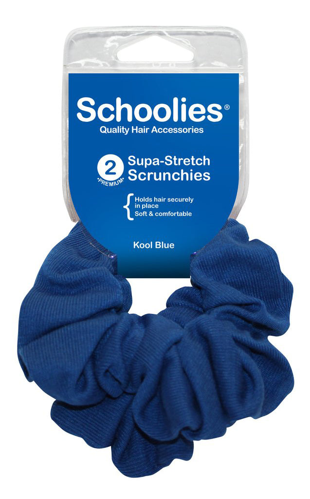 Schoolies Supa-Stretch Scrunchies 2pc - Kool Blue