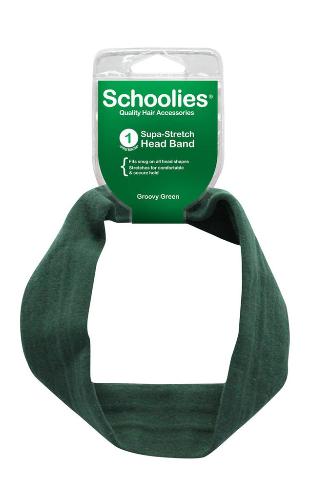 Schoolies Supa-Stretch Headband 1pc - Groovy Green