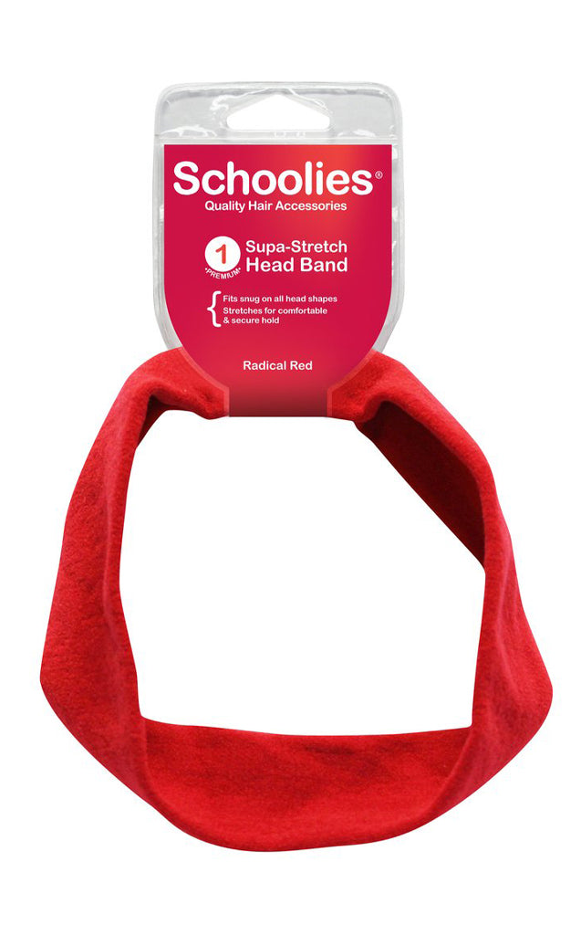 Schoolies Supa-Stretch Headband 1pc - Radical Red