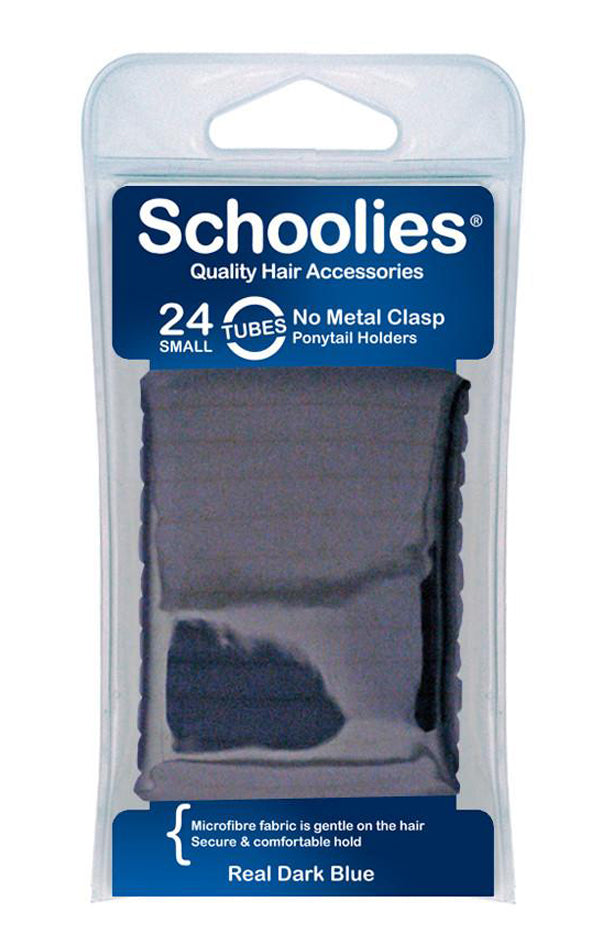 Schoolies Tubes Ponytail Holders 24pc - Real Dark Blue