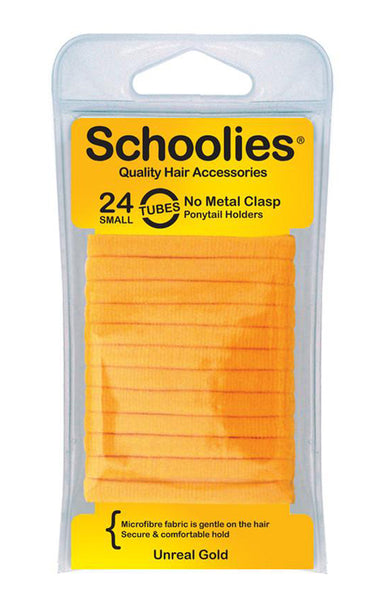 Schoolies Tubes Ponytail Holders 24pc - Unreal Gold