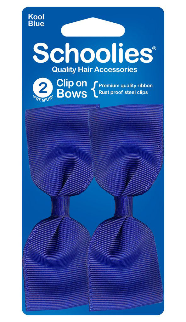 Schoolies Clip On Bows - Kool Blue