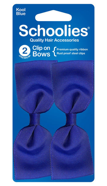 Schoolies Clip On Bows - Kool Blue