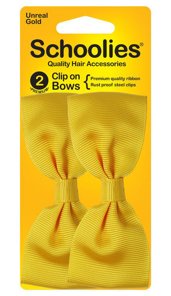 Schoolies Clip On Bows - Unreal Gold