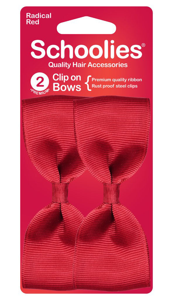 Schoolies Clip On Bows - Radial Red