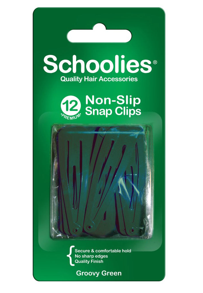Schoolies Snap Clips 12pc - Groovy Green