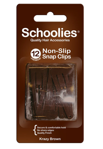 Schoolies Snap Clips 12pc - Krazy Brown