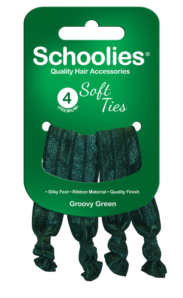 Schoolies Soft Ties 4pc - Groovy Green