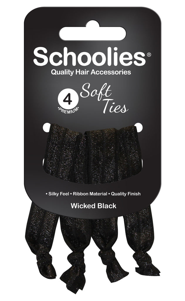 Schoolies Soft Ties 4pc - Wicked Black