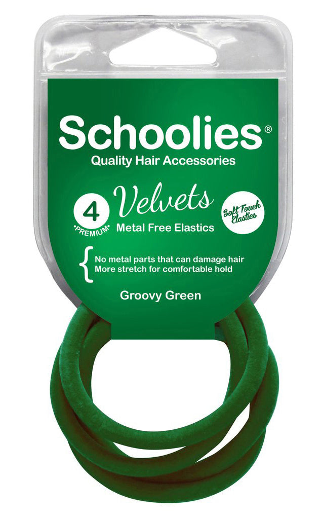 Schoolies Velvets 4pc - Groovy Green
