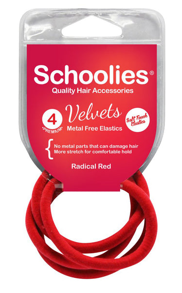 Schoolies Velvets 4pc - Radical Red
