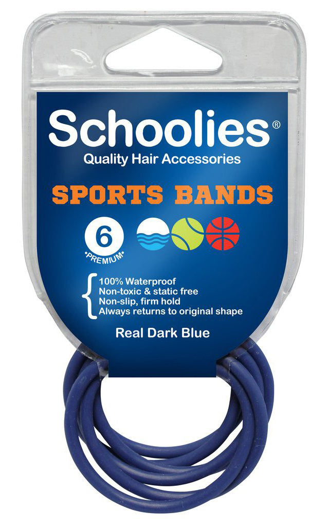 Schoolies Sports Bands 6pc - Real Dark Blue