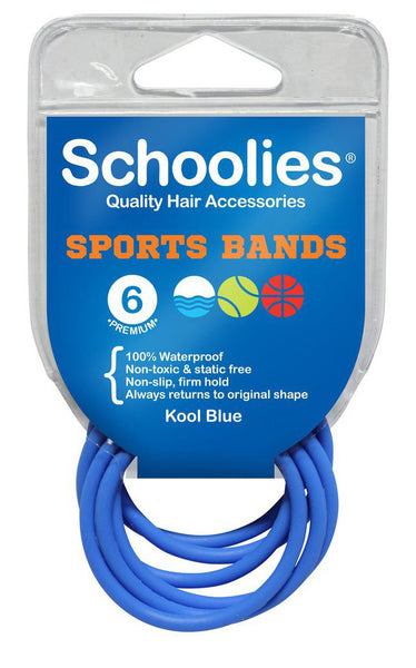 Schoolies Sports Bands 6pc - Kool Blue
