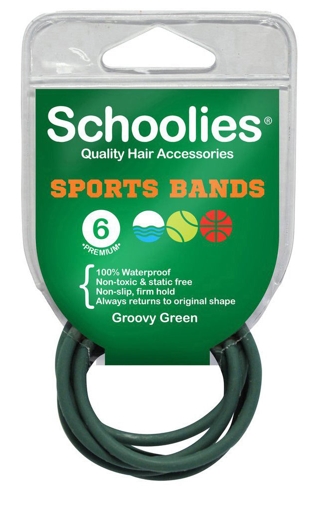 Schoolies Sports Bands 6pc - Groovy Green