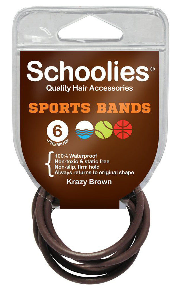 Schoolies Sports Bands 6pc - Krazy Brown