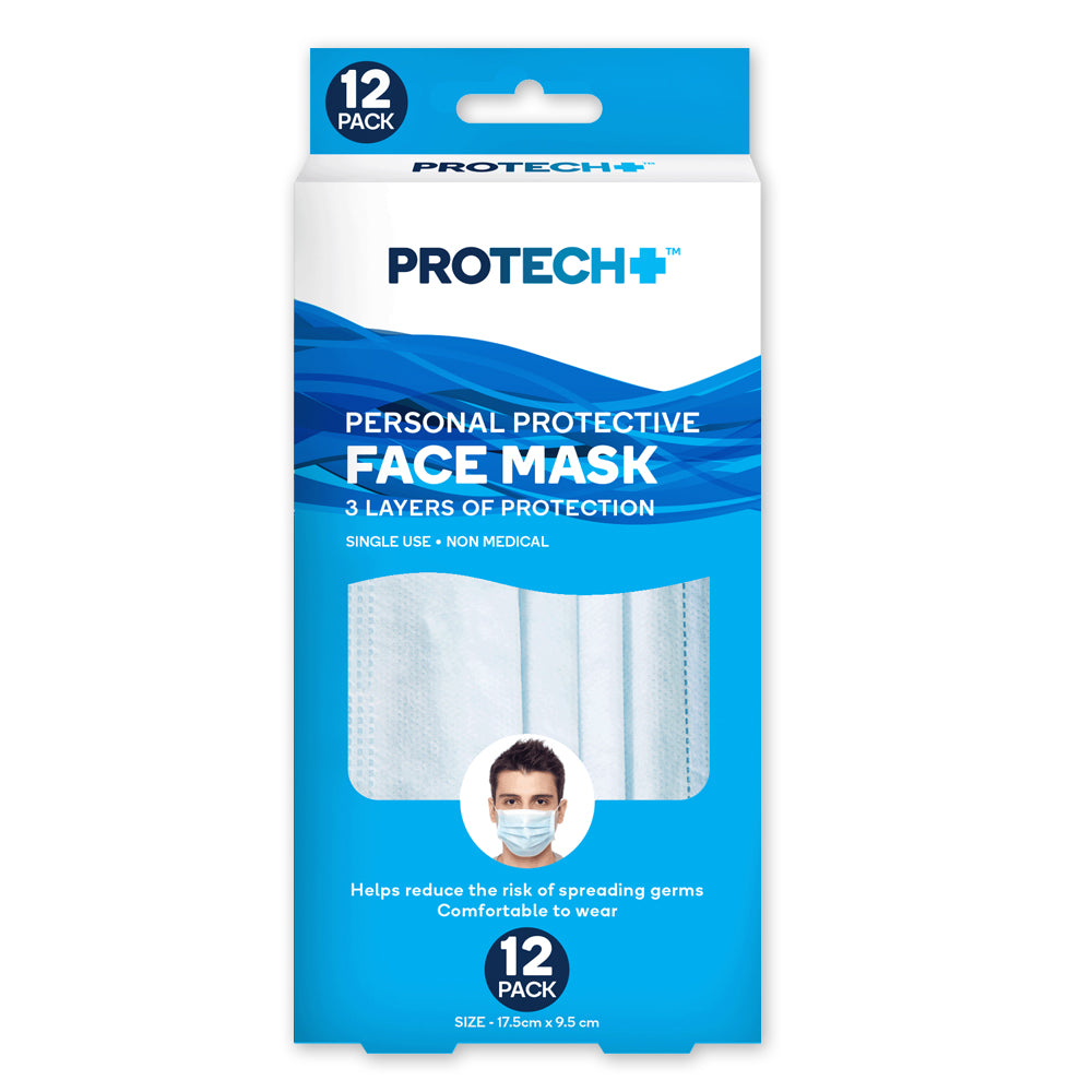 Protech Disposable Face Mask - 12 Pack