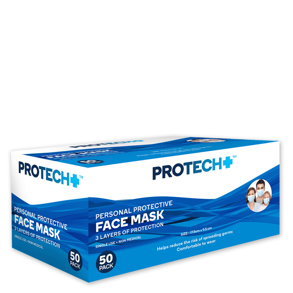 Protech Disposable Face Mask - 50 pack