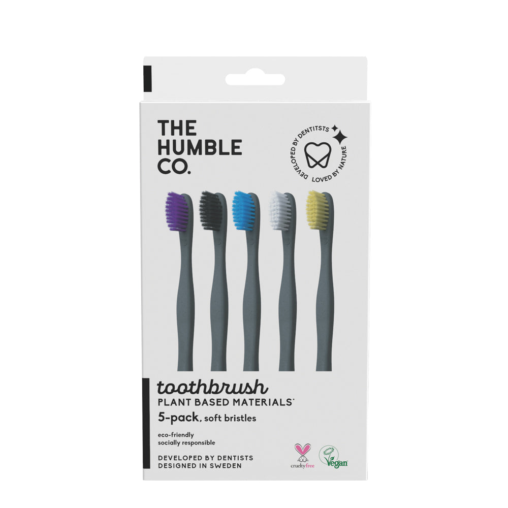 The Humble Co Plant based Tooth Brush - Adult Soft Mixed colours 5pk