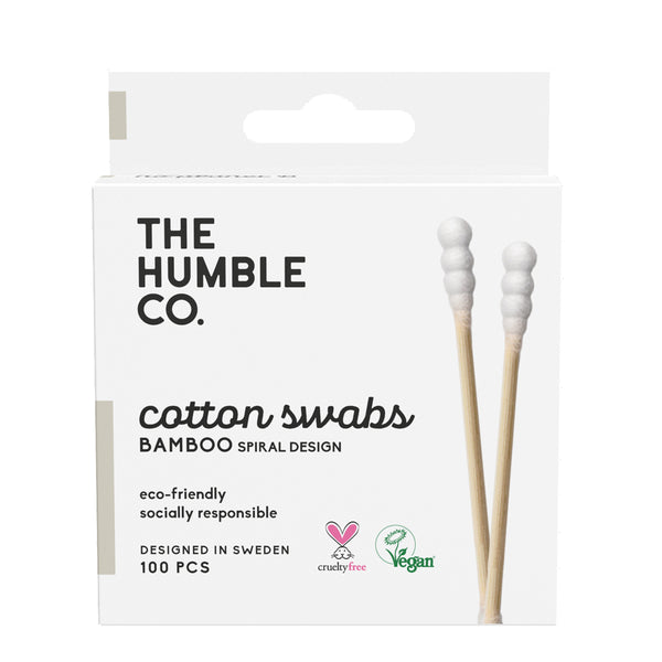 The Humble Co Natural Spiral Cotton Swabs - White 100pc