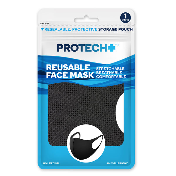 Protech REUSABLE FACE MASK - BLACK 1 pack